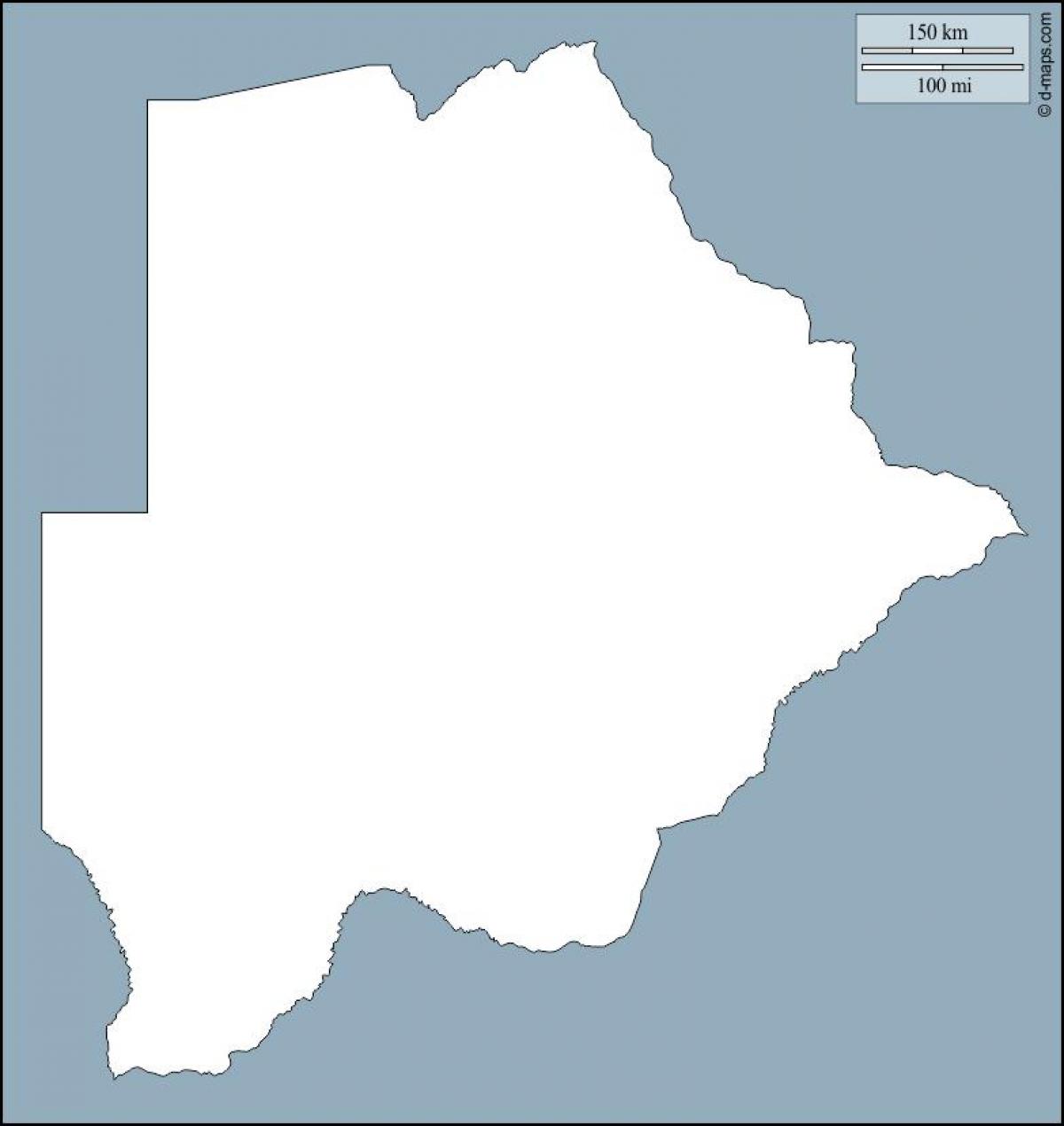 map of Botswana map outline