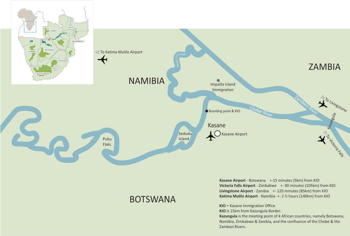map of kasane Botswana