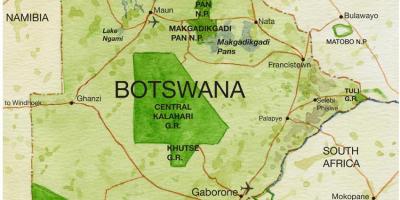 Map of Botswana game reserves