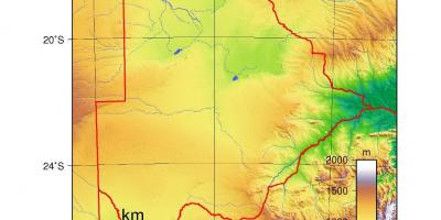 Map of Botswana physical