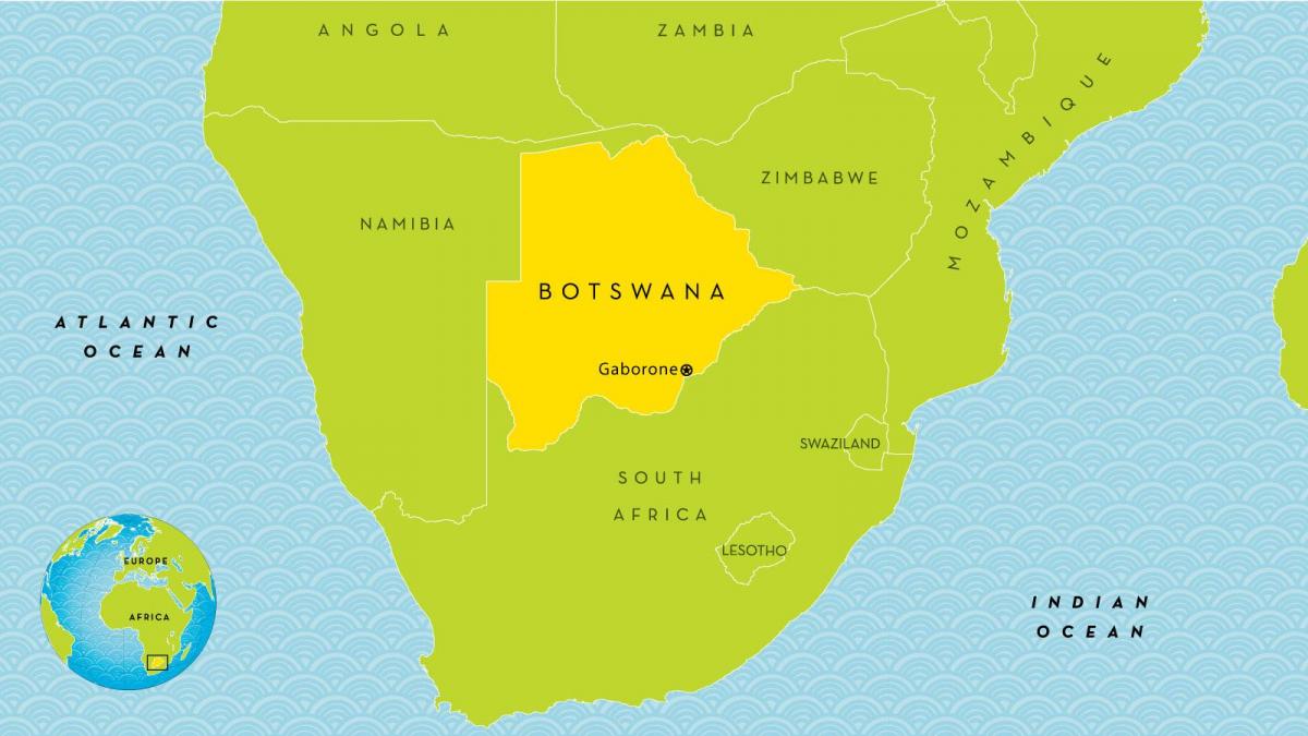 map of Botswana country
