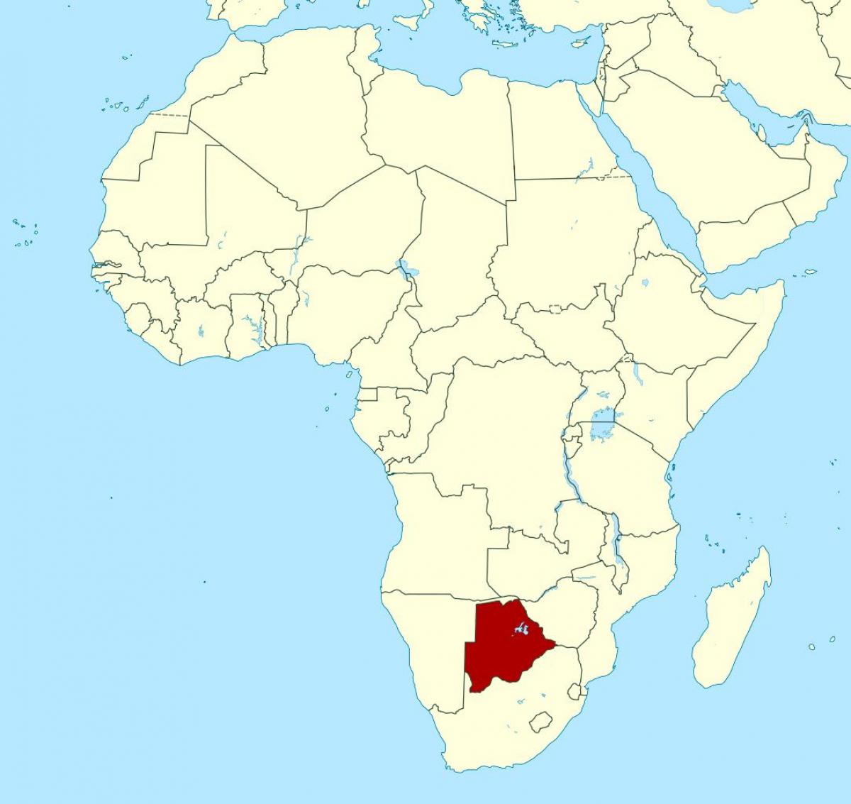 map of Botswana on world