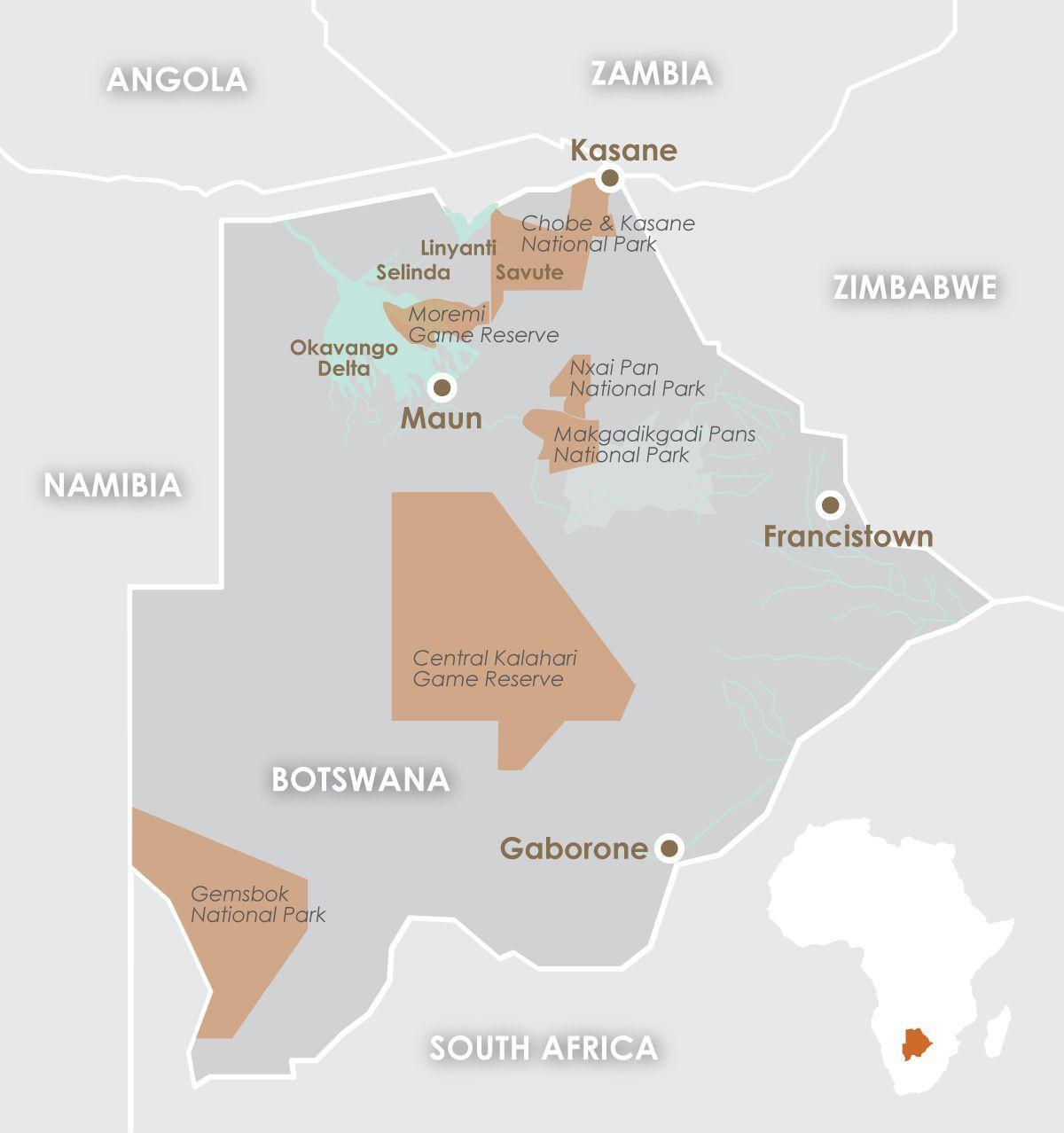 map of maun Botswana