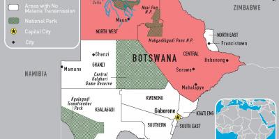 Map of Botswana malaria