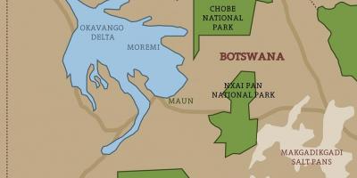 Map of Botswana map national parks